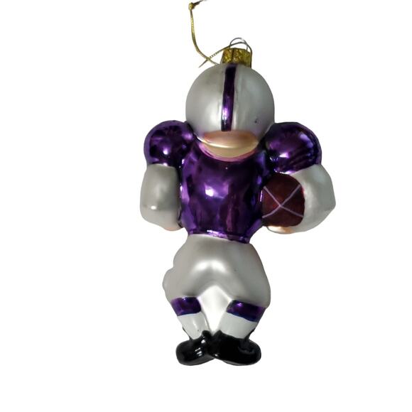 Scottish Christmas NFL Indianapolis Colts Blown Glass Ornament New Purple Jersey - Picture 7 of 7